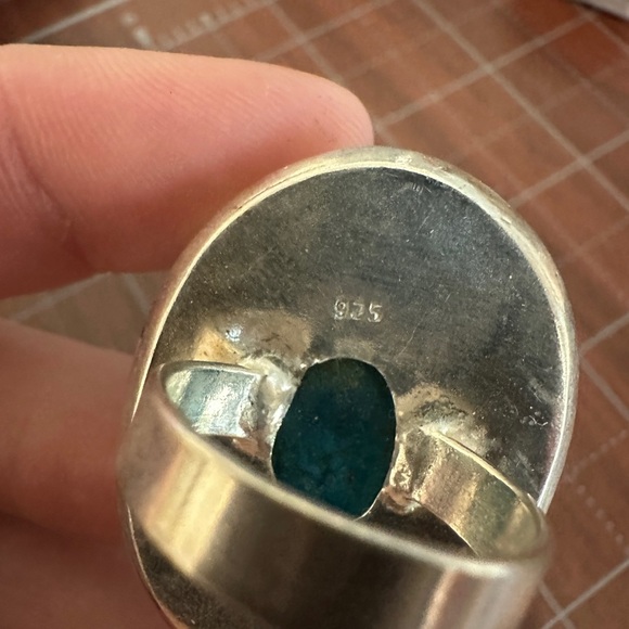 Vintage Turquoise Blue Stone Silver Ring - Picture 3 of 5